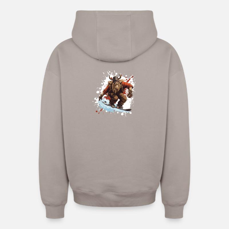 Planche à neige Viking - Sweat à capuche unisexe zippé oversize épais SPREAD - taupe