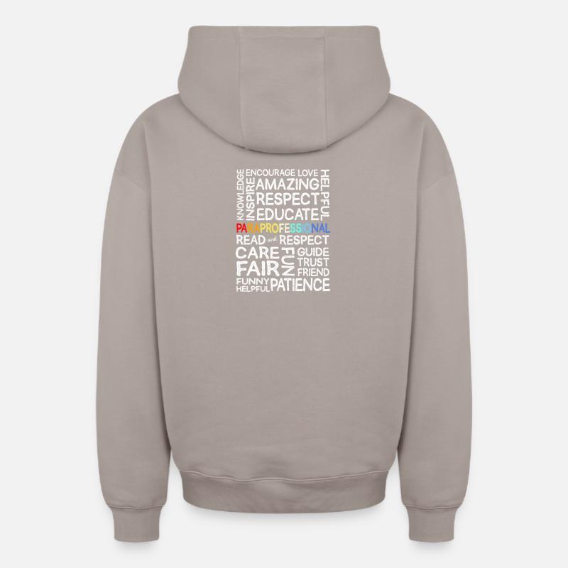 Paraéducateur paraprofessionnel Assistant enseignant - Sweat à capuche unisexe zippé oversize épais SPREAD - taupe