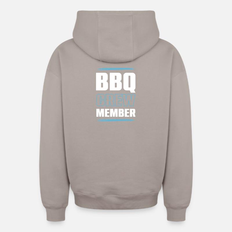 Équipe de barbecue - Sweat à capuche unisexe zippé oversize épais SPREAD - taupe
