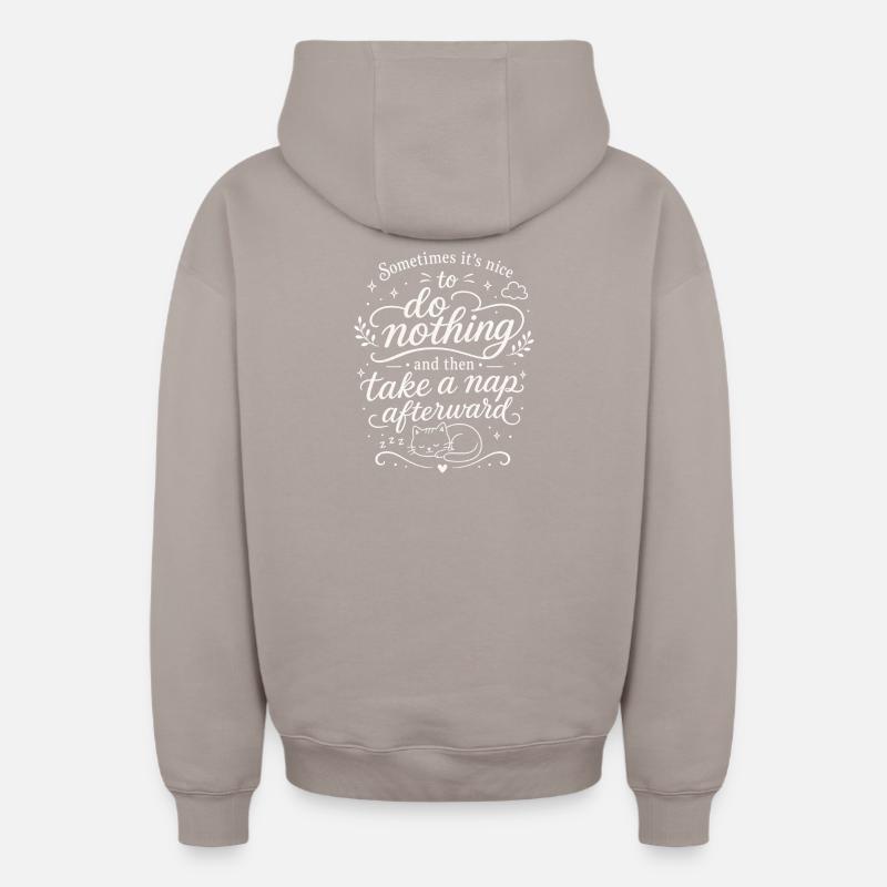 Fais une sieste - Sweat à capuche unisexe zippé oversize épais SPREAD - taupe