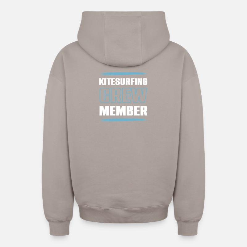 Équipe de kitesurf - Sweat à capuche unisexe zippé oversize épais SPREAD - taupe