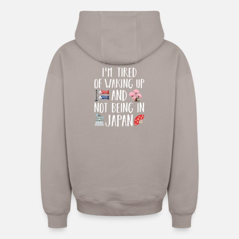 Japon - Sweat à capuche unisexe zippé oversize épais SPREAD - taupe