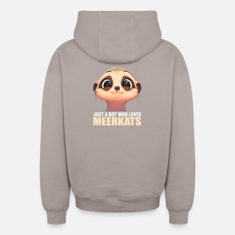 Suricate Erdmännchen - Sweat à capuche unisexe zippé oversize épais SPREAD - taupe