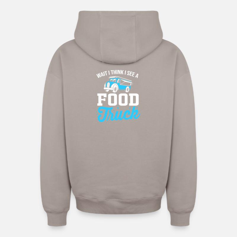 Camion de Snacks Food - Sweat à capuche unisexe zippé oversize épais SPREAD - taupe
