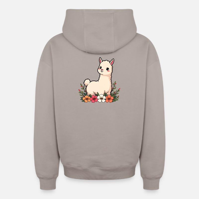 lama - Sweat à capuche unisexe zippé oversize épais SPREAD - taupe