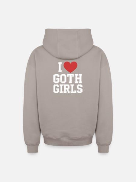 J’aime les filles gothiques - Sweat à capuche unisexe zippé oversize épais SPREAD - taupe