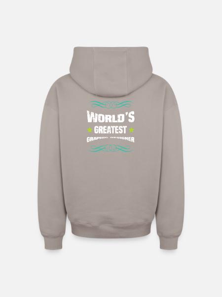Graphic Designer Motif - Oversized Heavyweight Unisex Zip Hoodie - taupe