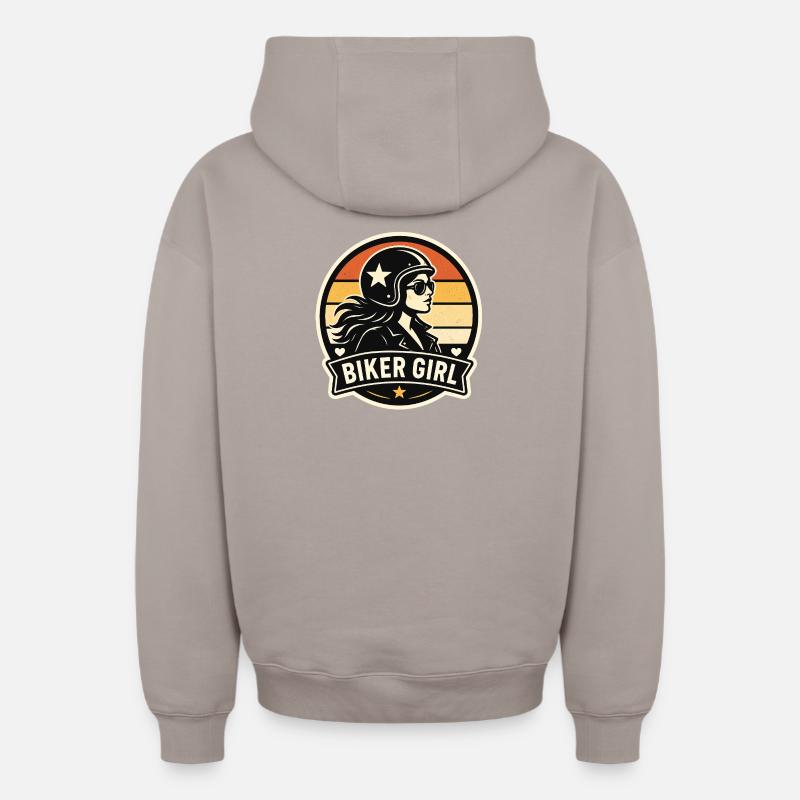 Motarde Fille - Sweat à capuche unisexe zippé oversize épais SPREAD - taupe