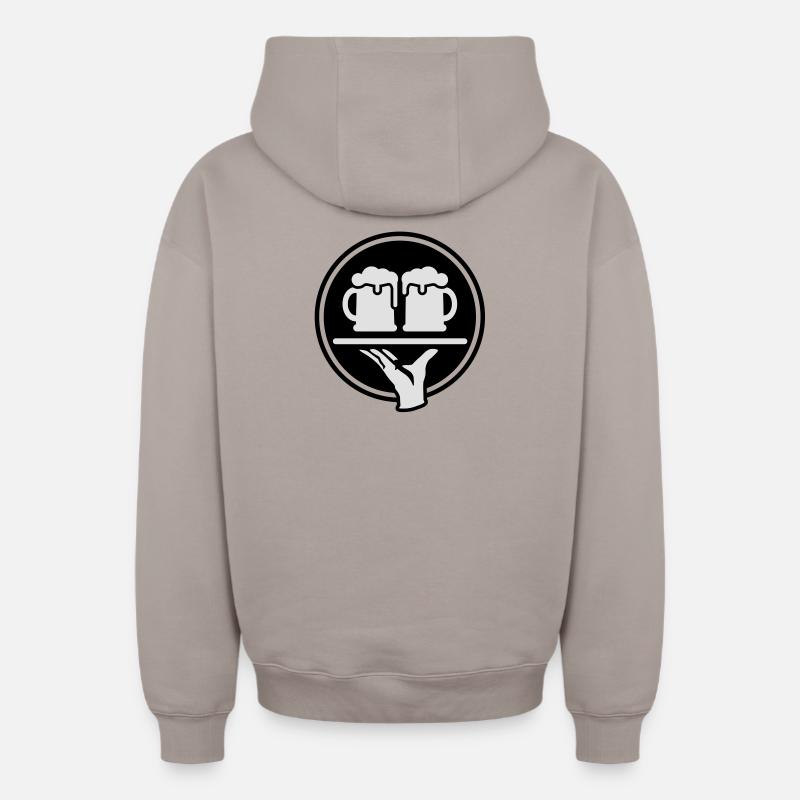 Bière Service - Sweat à capuche unisexe zippé oversize épais SPREAD - taupe