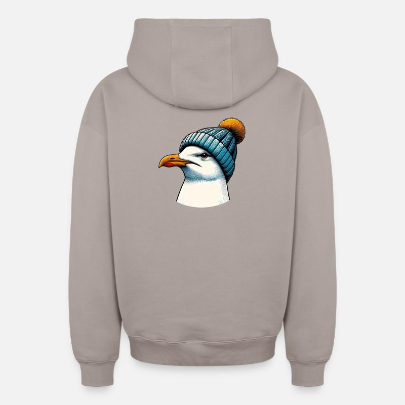 Mouette - Sweat à capuche unisexe zippé oversize épais SPREAD - taupe