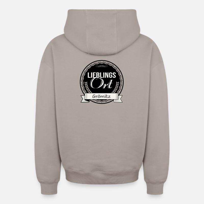 Lieblingsort Grömitz - Oversized Heavyweight Unisex Zip Hoodie - Taupe