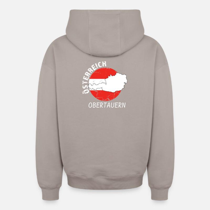 Obertauern - Sweat à capuche unisexe zippé oversize épais SPREAD - taupe