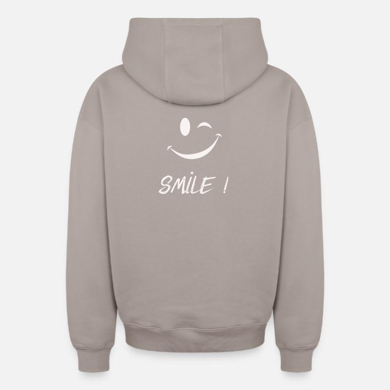 Smile - Sweat à capuche unisexe zippé oversize épais SPREAD - taupe