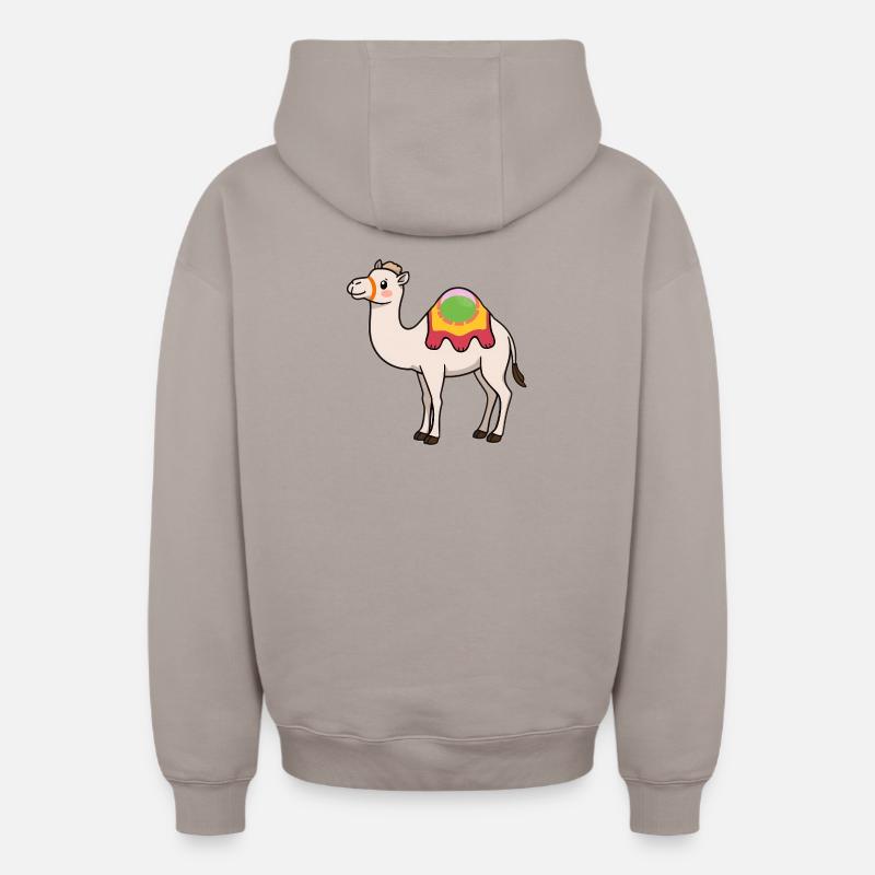Dromadaire - Sweat à capuche unisexe zippé oversize épais SPREAD - taupe