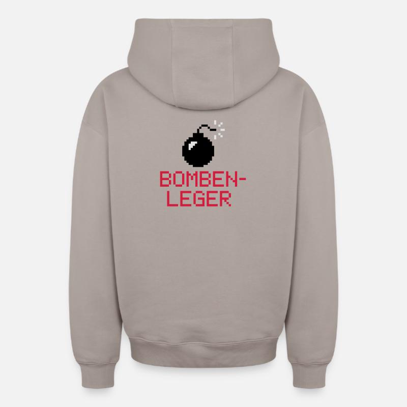 Bomben Leger | Bombe | Explosion - Sweat à capuche unisexe zippé oversize épais SPREAD - taupe