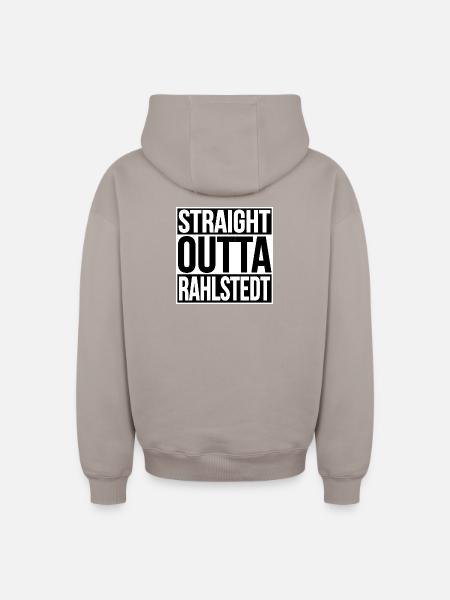 STRAIGHT OUTTA RAHLSTEDT HAMBURG - Oversized Heavyweight Unisex Zip Hoodie - taupe
