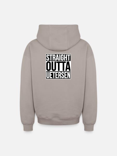 STRAIGHT OUTTA UETERSEN - Oversized Heavyweight Unisex Zip Hoodie - taupe