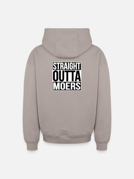 STRAIGHT OUTTA MOERS - Oversized Heavyweight Unisex Zip Hoodie - taupe