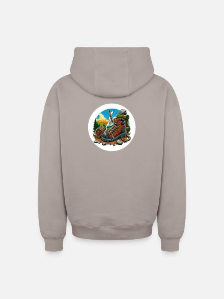 Smoking hiking boot - Oversized Heavyweight Unisex Zip Hoodie - taupe