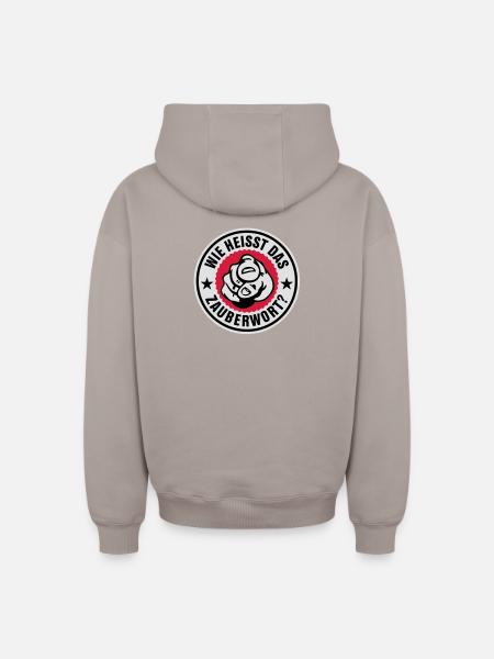 Zauberwort - Oversized Heavyweight Unisex Zip Hoodie - Taupe