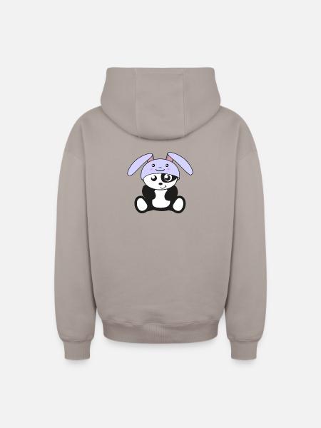 Panda im Hasenkostüm, zur Geburt, für Kinder, Baby - Oversized Heavyweight Unisex Zip Hoodie - Taupe