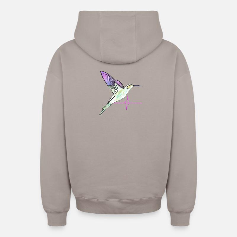 Effet de rythme Kolibri - Sweat à capuche unisexe zippé oversize épais SPREAD - taupe