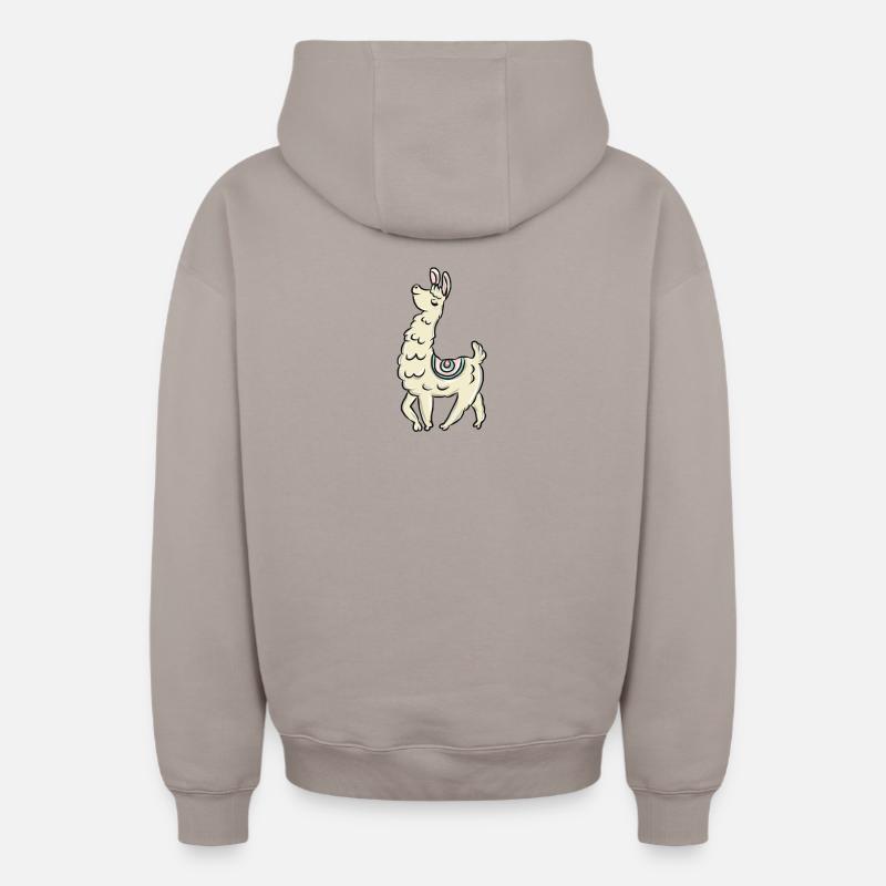 Lama alpaga - Sweat à capuche unisexe zippé oversize épais SPREAD - taupe