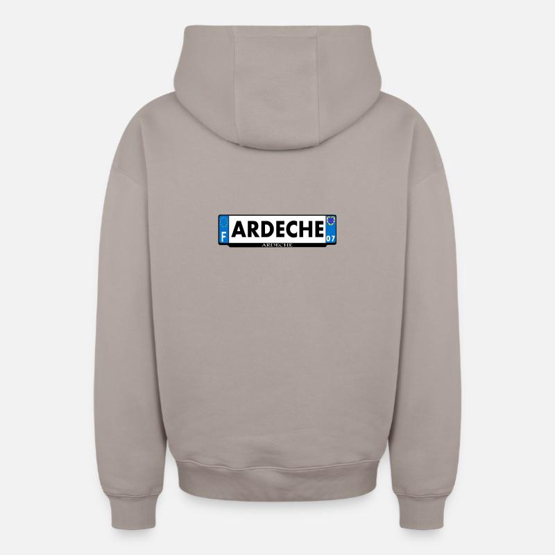 ardèche - Sweat à capuche unisexe zippé oversize épais SPREAD - taupe