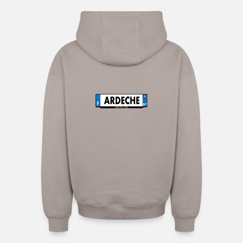 ardèche - Sweat à capuche unisexe zippé oversize épais SPREAD - taupe