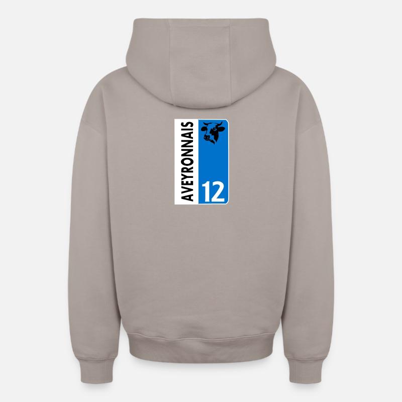 Aveyronnais - Sweat à capuche unisexe zippé oversize épais SPREAD - taupe
