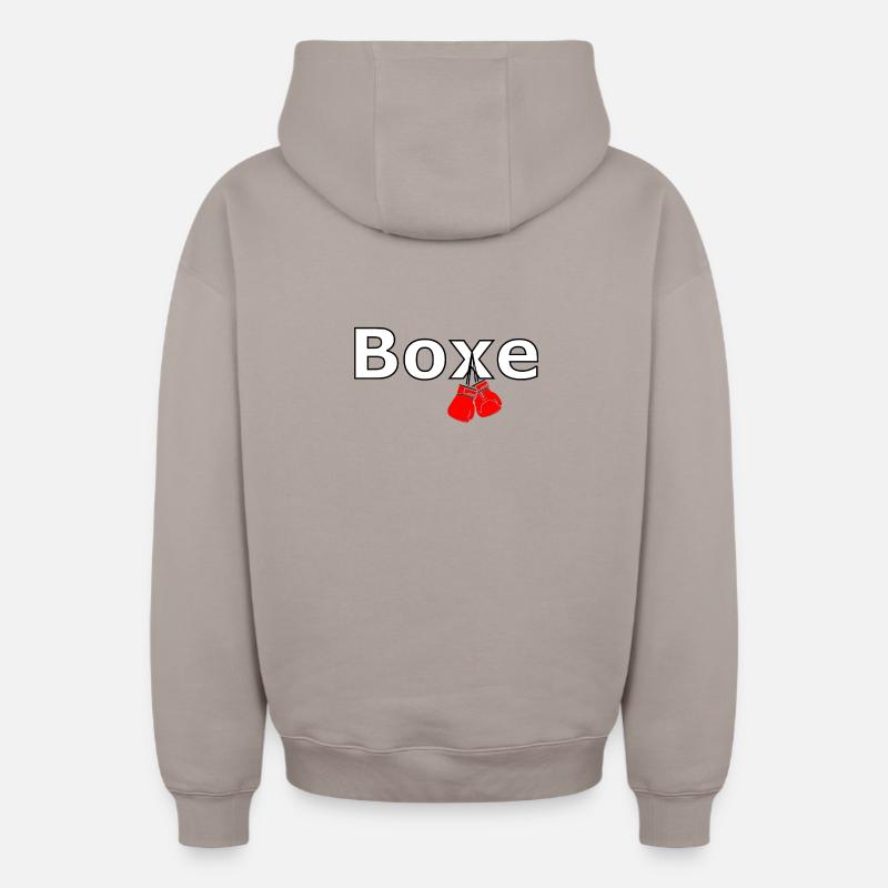 Boxe - Sweat à capuche unisexe zippé oversize épais SPREAD - taupe