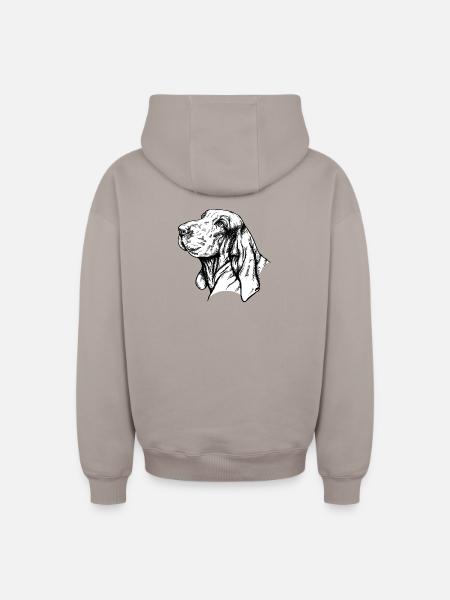 Bracco Italiano Portrait - Oversized Heavyweight Unisex Zip Hoodie - taupe