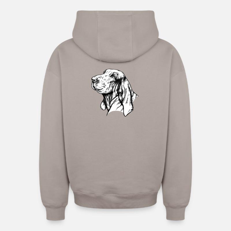 Bracco Italiano Portrait - Oversized Heavyweight Unisex Zip Hoodie - Taupe
