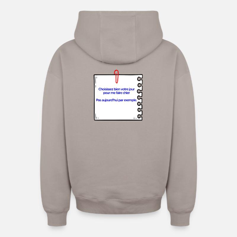 Ne pas me faire chier - Sweat à capuche unisexe zippé oversize épais SPREAD - taupe