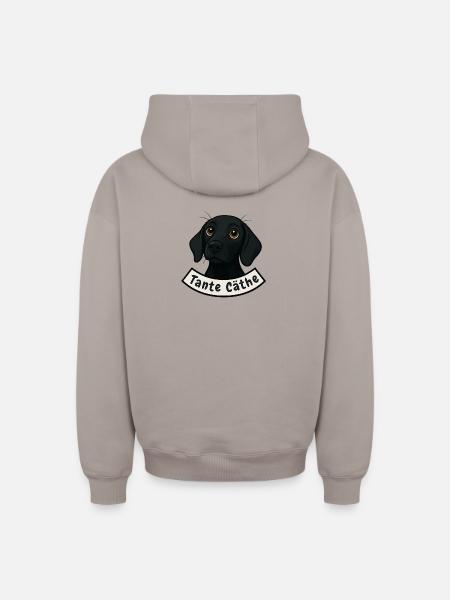 Schweißhund Tante Cäthe - Oversized Heavyweight Unisex Zip Hoodie - Taupe