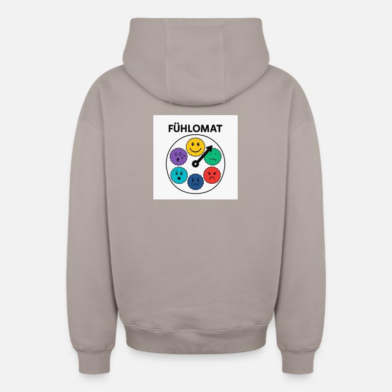 Horloge d’humeur Feelomat - Sweat à capuche unisexe zippé oversize épais SPREAD - taupe