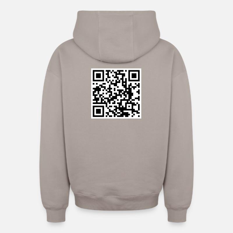 Qr code citation drôle humour  - Sweat à capuche unisexe zippé oversize épais SPREAD - taupe