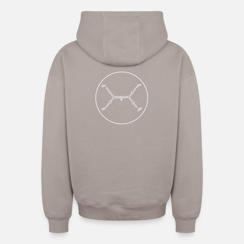 Tableau de Feynman - Sweat à capuche unisexe zippé oversize épais SPREAD - taupe