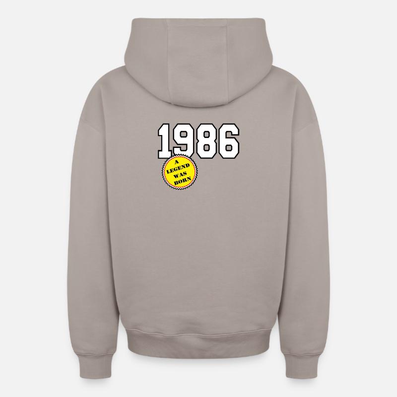 1986 Légende née, 40 ans - Sweat à capuche unisexe zippé oversize épais SPREAD - taupe