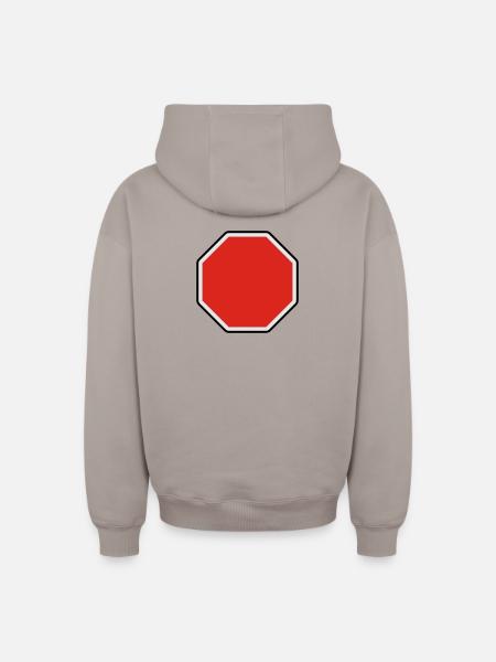 verkehrsschild - für eigenen text - Oversized Heavyweight Unisex Zip Hoodie - taupe