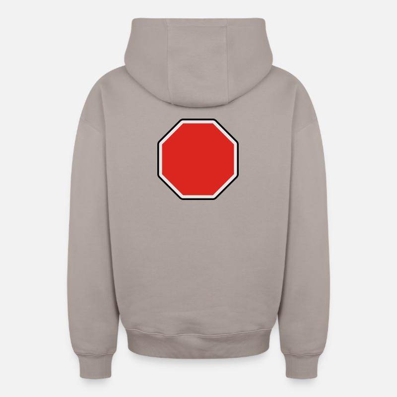 verkehrsschild - für eigenen text - Sweat à capuche unisexe zippé oversize épais SPREAD - taupe
