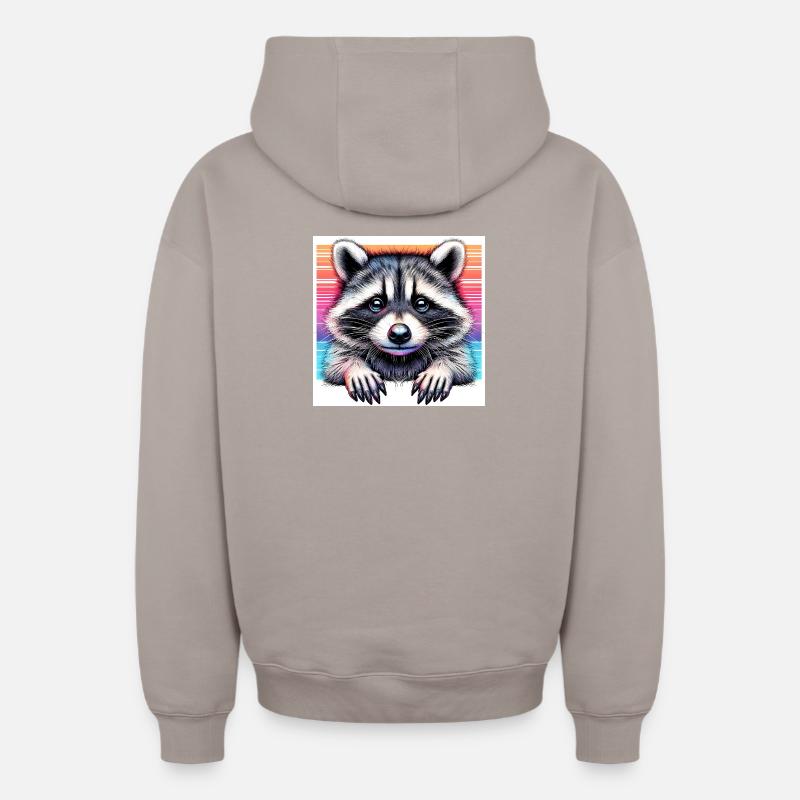 Waschbär - Oversized Heavyweight Unisex Zip Hoodie - Taupe