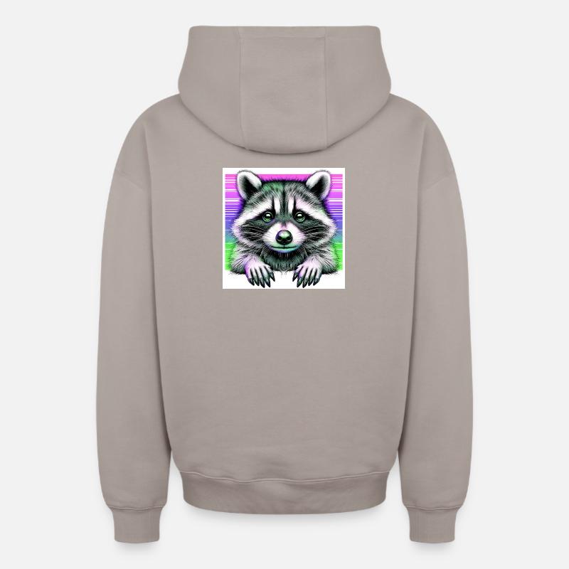 Waschbär - Oversized Heavyweight Unisex Zip Hoodie - Taupe