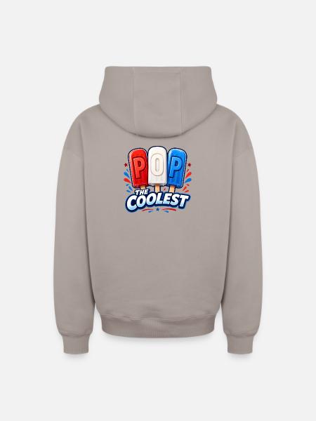 Lustiger Opa, der coolste Papa - Oversized Heavyweight Unisex Zip Hoodie - Taupe