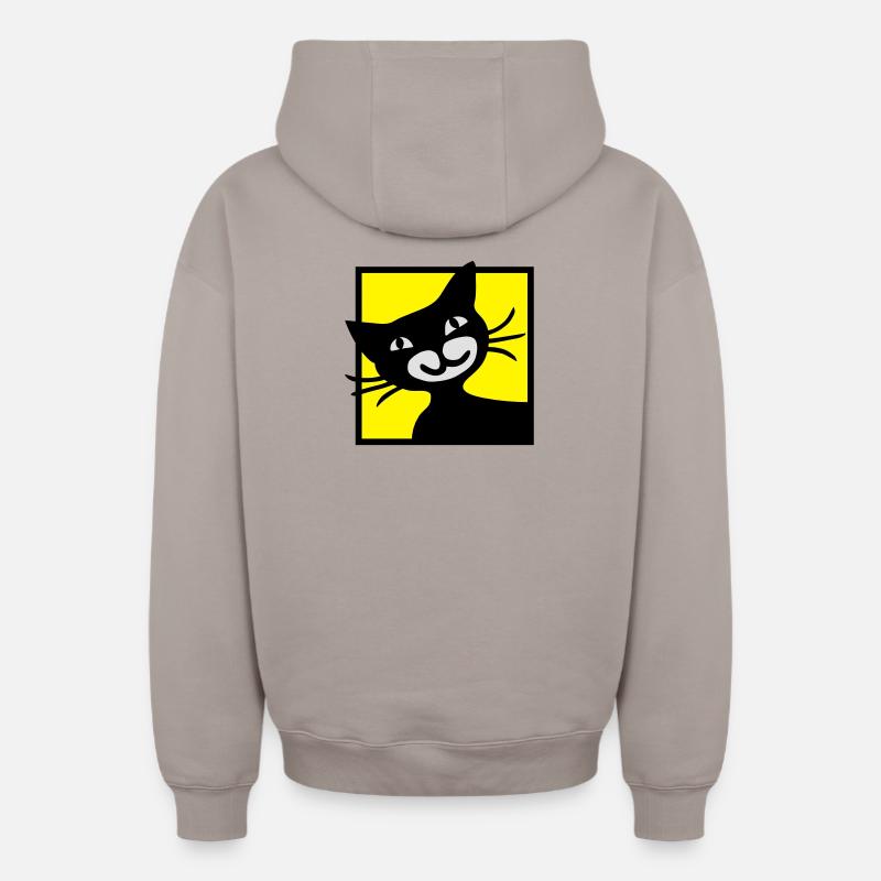 Chat - Sweat à capuche unisexe zippé oversize épais SPREAD - taupe