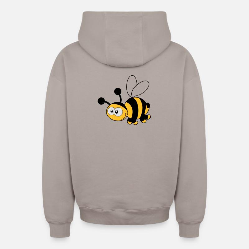 Bee - Bee - Miel - Sweat à capuche unisexe zippé oversize épais SPREAD - taupe