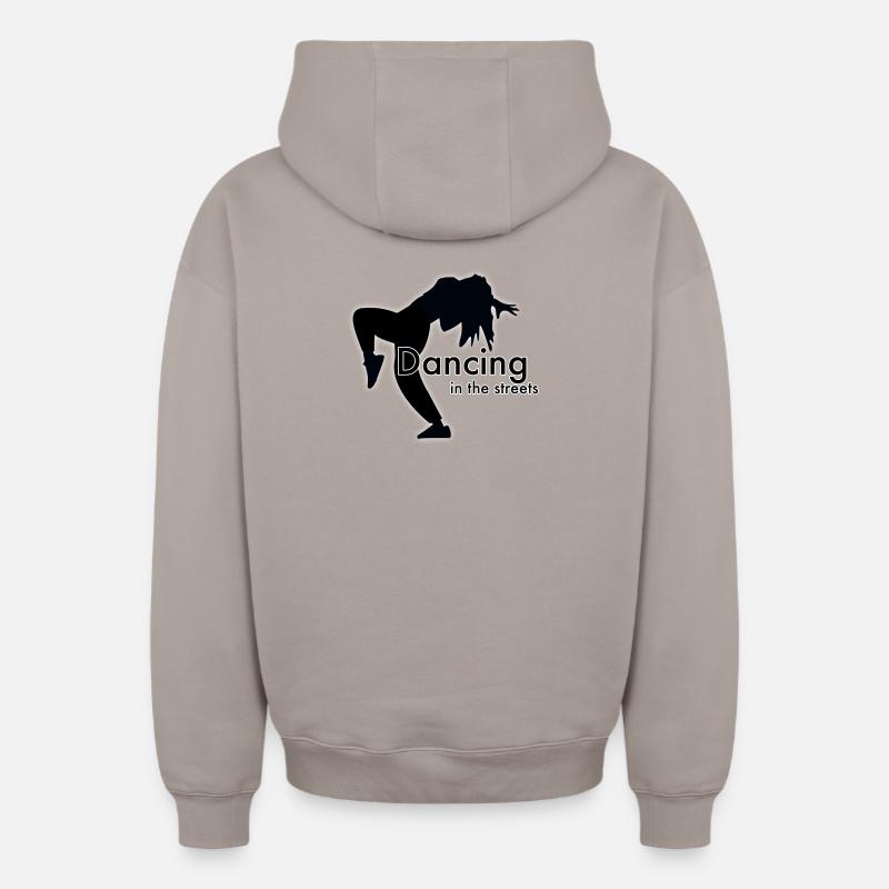 Danser dans les rues - Sweat à capuche unisexe zippé oversize épais SPREAD - taupe