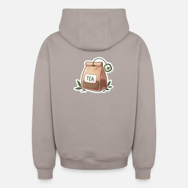 Teebeutel Illustration - Oversized Heavyweight Unisex Zip Hoodie - Taupe