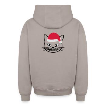 Nicholas Kitteh - Oversized Heavyweight Unisex Zip Hoodie - taupe - Back - AI Model Male 178 light (178cm)