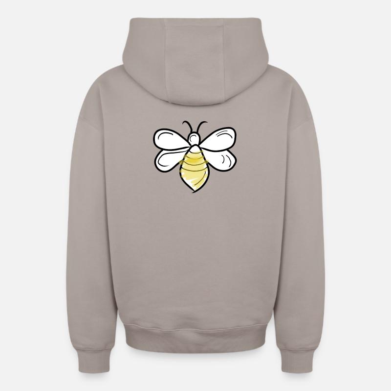 vecter d’abeille - Sweat à capuche unisexe zippé oversize épais SPREAD - taupe
